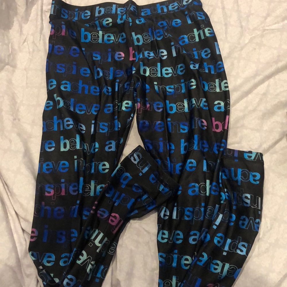 Athletic ‘believe, inspire, achieve’ leggings